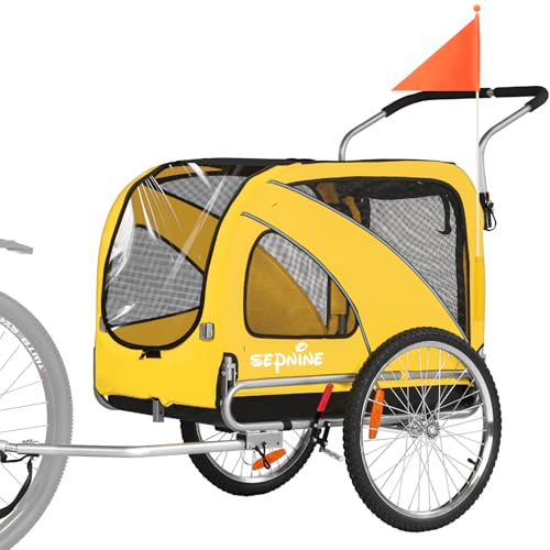 Sepnine 2 in1 Pet E-bike Trailer -68lbs with Universal Bicycle Coupler.
