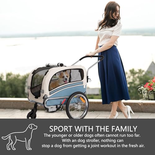 Sepnine 2 in1 Pet E-bike Trailer -68lbs with Universal Bicycle Coupler.