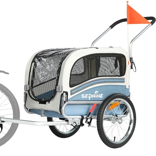 Sepnine 2 in1 Pet E-bike Trailer -68lbs with Universal Bicycle Coupler.