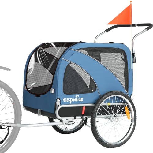 Sepnine 2 in1 Pet E-bike Trailer -68lbs with Universal Bicycle Coupler.