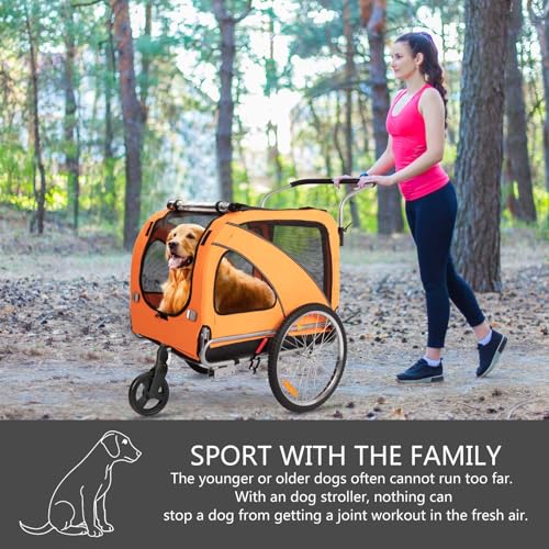 Sepnine 2 in1 Pet E-bike Trailer -68lbs with Universal Bicycle Coupler.