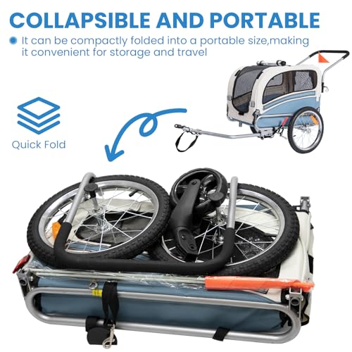Sepnine 2 in1 Pet E-bike Trailer -68lbs with Universal Bicycle Coupler.