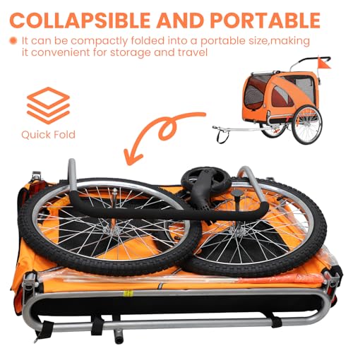 Sepnine 2 in1 Pet E-bike Trailer -68lbs with Universal Bicycle Coupler.