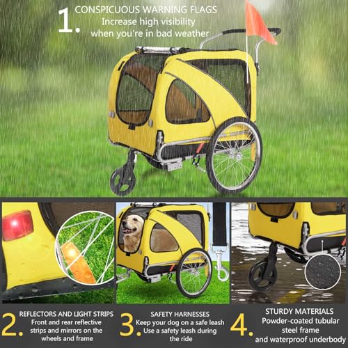 Sepnine 2 in1 Pet E-bike Trailer -68lbs with Universal Bicycle Coupler - TRIPPER ELECTRIC BIKES