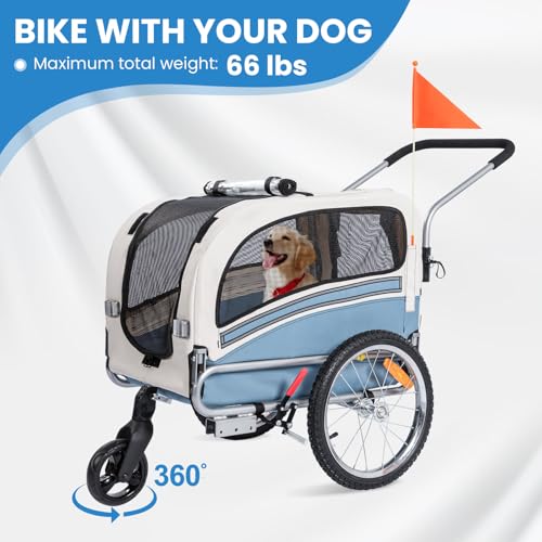 Sepnine 2 in1 Pet E-bike Trailer -68lbs with Universal Bicycle Coupler.
