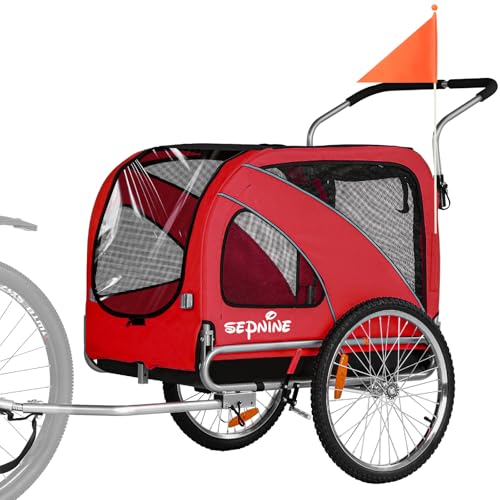 Sepnine 2 in1 Pet E-bike Trailer -68lbs with Universal Bicycle Coupler.