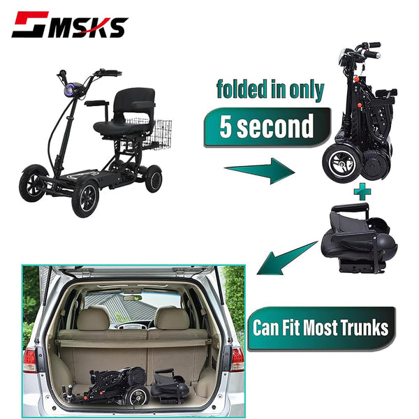 Tripper Electric Golf cart Scooter, Folding Four-Wheel Mobility Scooter 36V Powerful Dual Drive - TRIPPER ELECTRIC BIKES