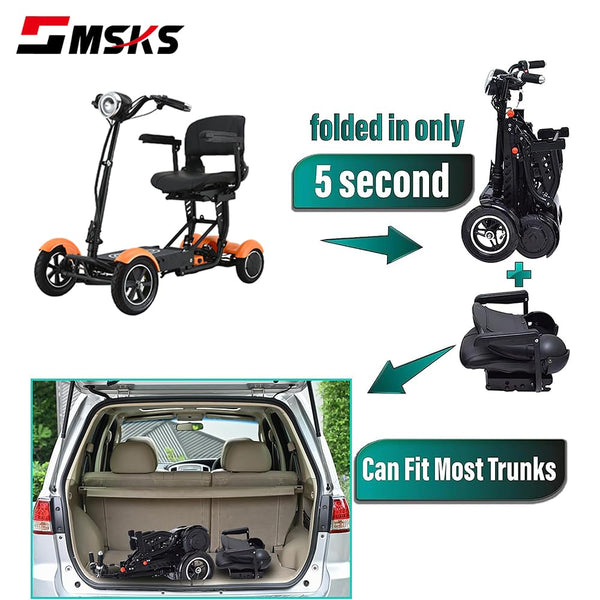 Tripper Electric Golf cart Scooter, Folding Four-Wheel Mobility Scooter 36V Powerful Dual Drive - TRIPPER ELECTRIC BIKES