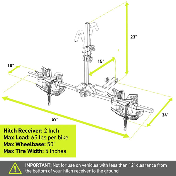 Vibrelli Electric Bike Hitch Rack - 130lbs.