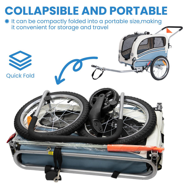 Sepnine 2 in1 Pet E-bike Trailer -68lbs with Universal Bicycle Coupler - TRIPPER ELECTRIC BIKES