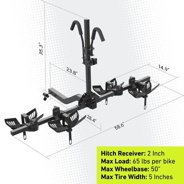 Vibrelli Electric Bike Hitch Rack - 130lbs.