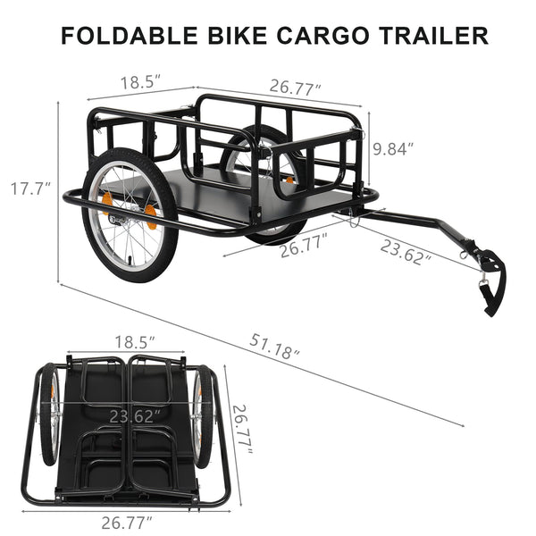 PEXMOR Foldable Bike Cargo Trailer with Universal Bike Hitch - TRIPPER ELECTRIC BIKES