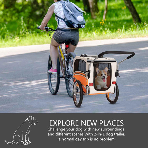 Sepnine 2 in1 Pet E-bike Trailer -68lbs with Universal Bicycle Coupler - TRIPPER ELECTRIC BIKES