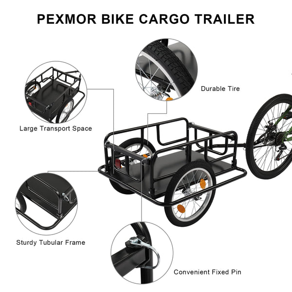 PEXMOR Foldable Bike Cargo Trailer with Universal Bike Hitch - TRIPPER ELECTRIC BIKES