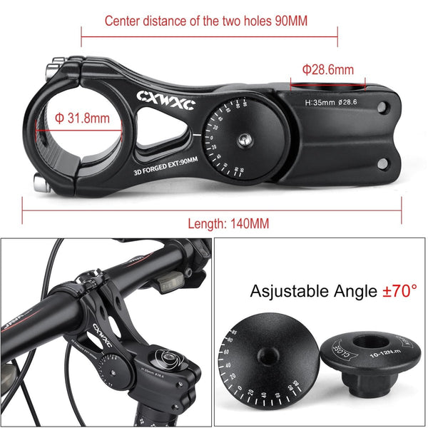CXW Adjustable E - MTB Stem 31.8mm 85 Degree - TRIPPER ELECTRIC BIKES
