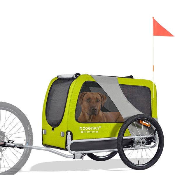 DOGGYHUT® Premium XL Pet Bike Trailer - 100lbs Capacity.