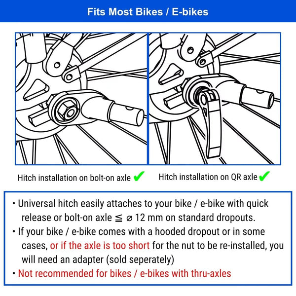 DOGGYHUT® Premium XL Pet Bike Trailer - 100lbs Capacity.