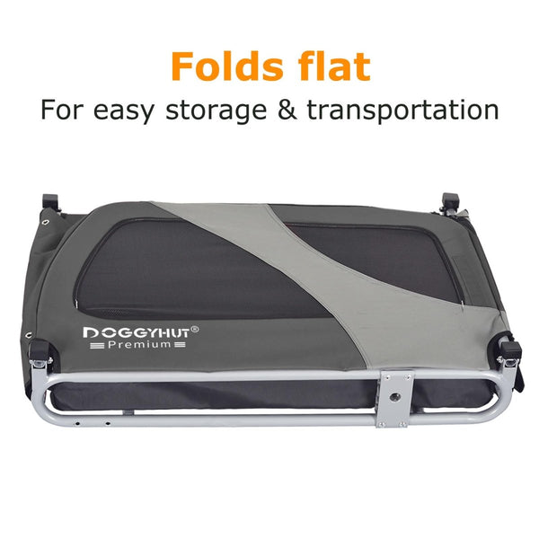 DOGGYHUT® Premium XL Pet Bike Trailer - 100lbs Capacity.