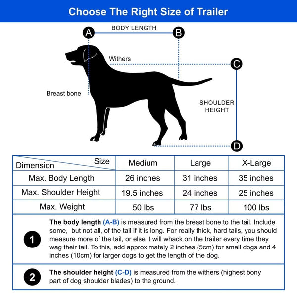 DOGGYHUT® Premium XL Pet Bike Trailer - 100lbs Capacity.