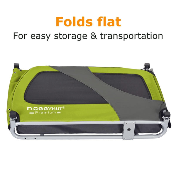 DOGGYHUT® Premium XL Pet Bike Trailer - 100lbs Capacity.