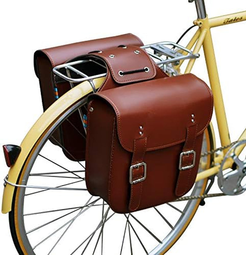 Retro Bicycle Leather Rear Rack Bike Bag