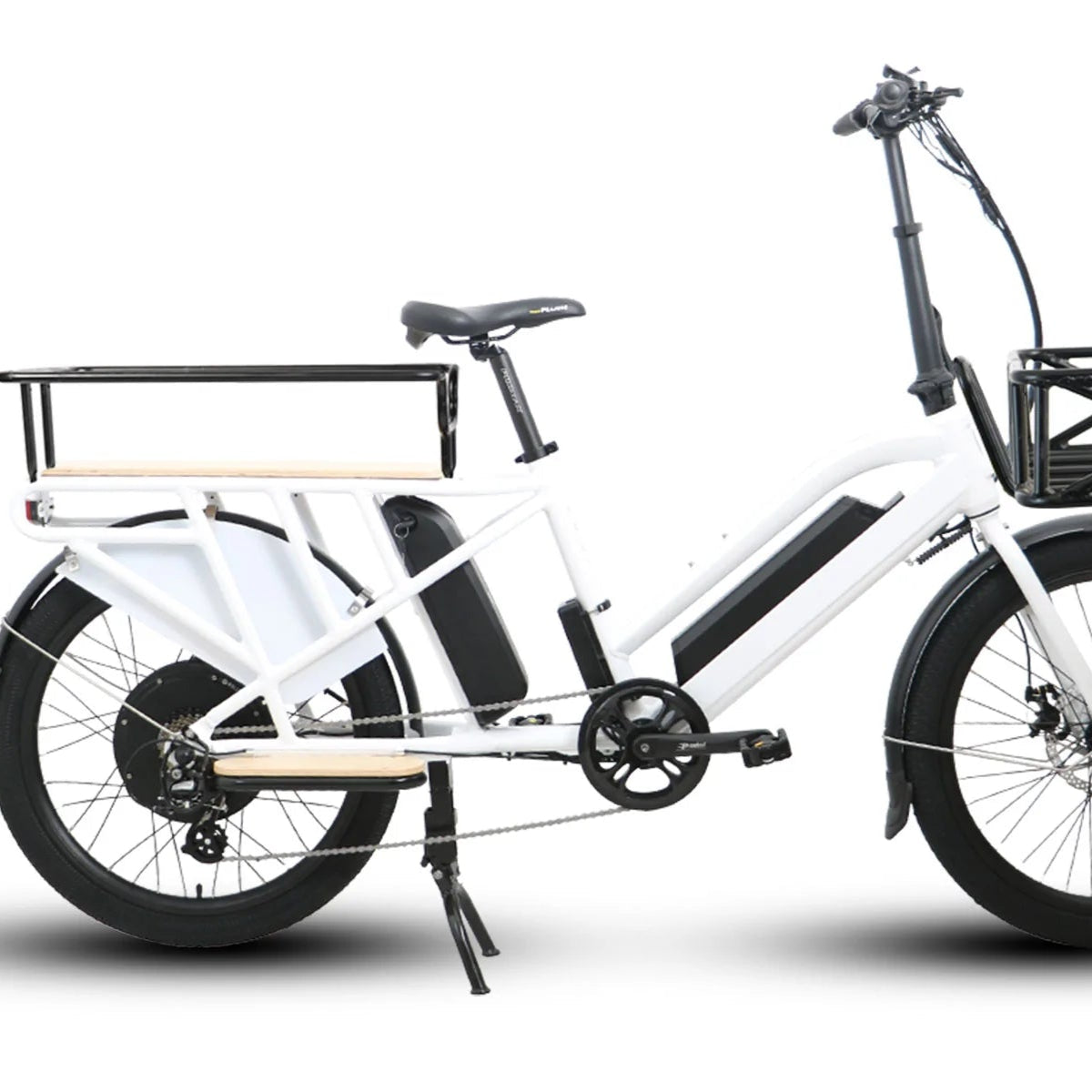 cargo electric bicycle Kingbull Voyager | Fat Tire Bike This family trike lets you load up to 4 kids in the front box Ferla Family Bikes - Black