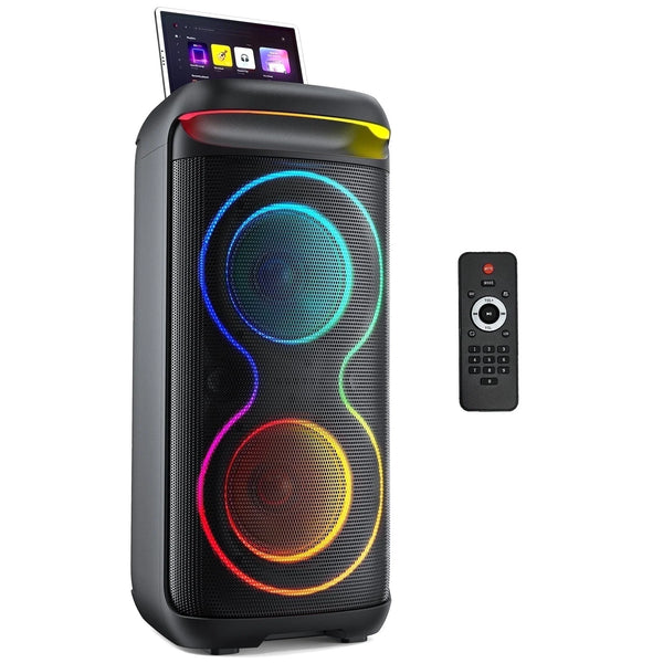 Speaker, Big Bluetooth Speaker with DJ Lights, Portable Large Outdoor Speakers Wireless Bluetooth Party Speaker with Remote Control, Stereo Speakers, T20