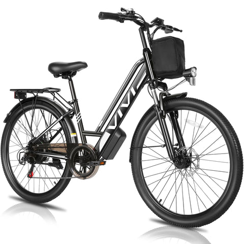 Electric Bike 26" City Commuter Electric Bike 48V 500W Step-Through Electric Bike 19.8MPH Electric Cruiser Bike Beach Bike with Cruise Control, UL2849 Certified