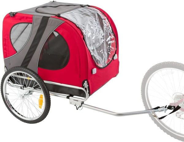 Lucky Dog Red Pull-Behind Dog Bicycle Trailer Pet Carrier