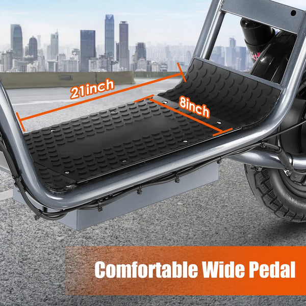 Electric Scooter with Seat, 819W Peak 500Wh Battery 25 Miles Range 20Mph Top Speed, Foldable Electric Scooter for Adults with Basket, Gray