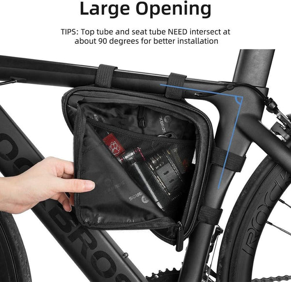 Bike Triangle Frame Bag, Bike Triangle Bag, with Two Side Pockets, 1.5L