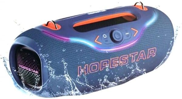 Portable Bluetooth Speaker with RGB Lights, 1Mic 10M Range, Shock Heavy Bass, 200W, Blue