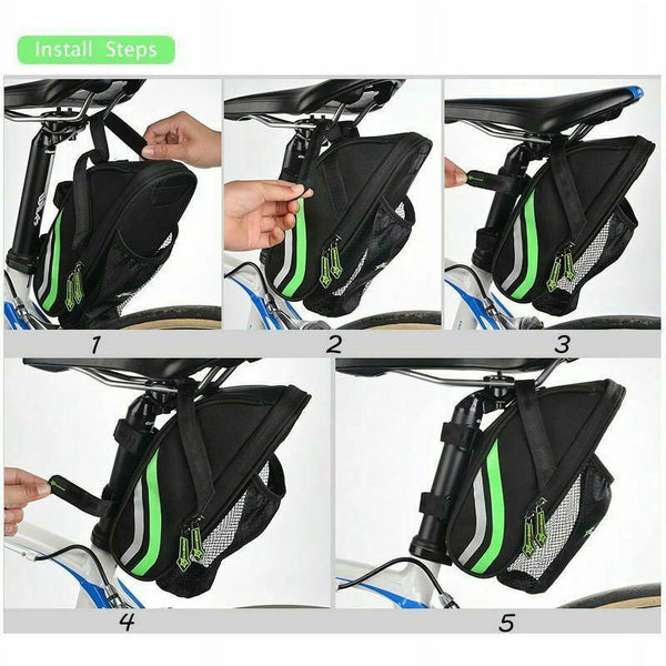 Bike Saddle Bag Bicycle Tail Bag under Seat Water Bottle Mount