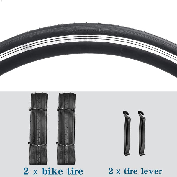 2 Pack 700x23C Bike Tire Foldable Repalcement Tires for Road Bicycle