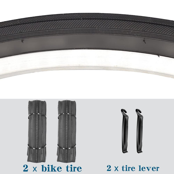 26X1 3/8 (37-590) Road Bike Tires with or Without Bike Tubes 26x1.3/8 32mm AV Schrader Valve
