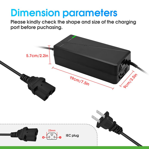 84V 5A Charger for72V Lithium Battery Such as Car Truck Lawn Mower Boat Marine Batteries (IEC Plug)