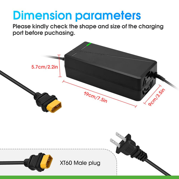 84V 5A Charger for72V Lithium Battery Such as Car Truck Lawn Mower Boat Marine Batteries (IEC Plug)