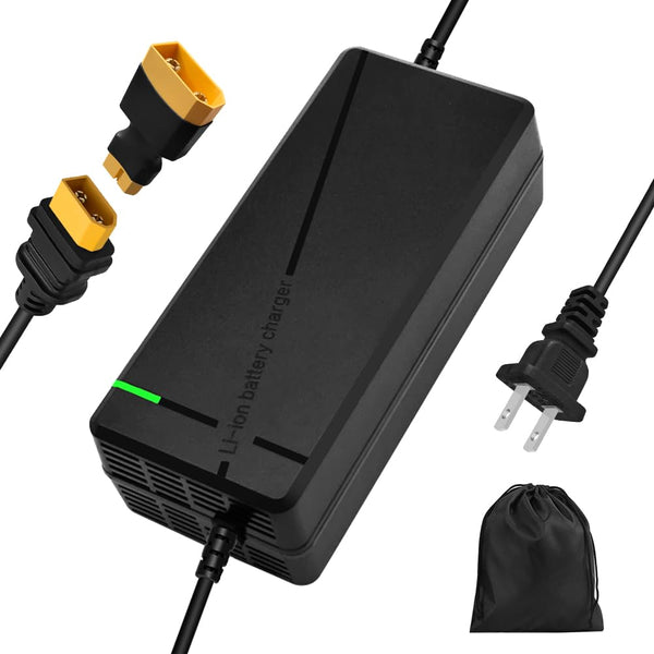 54.6V 3A / 5A Super Fast Charger for 48V Lithium Battery,No Adapter,7 Types of Plugs to Choose from, More Secure.Compatible with Most Plugs. with Cooling System (Cannon/XLR plug-3A)