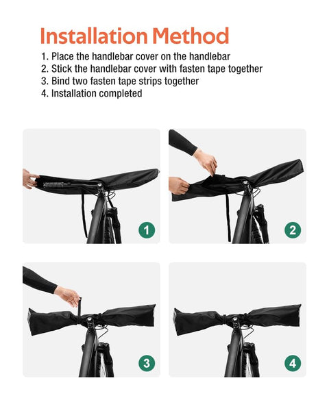 2-Piece Bike Cover for Handlebar,Easy to Install and disassemble.2P-Standard / 1P-Large Bicycle Handlebar Cover Waterproof