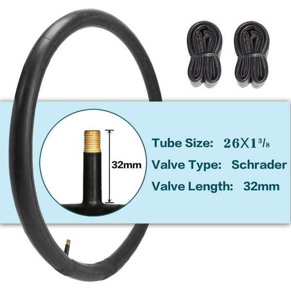 26X1 3/8 (37-590) Road Bike Tires with or Without Bike Tubes 26x1.3/8 32mm AV Schrader Valve