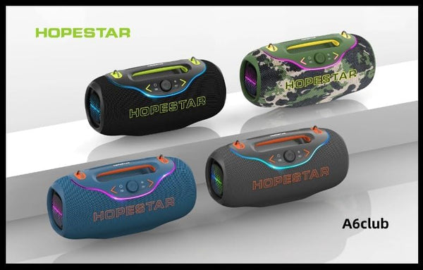 Portable Bluetooth Speaker with RGB Lights, 1Mic 10M Range, Shock Heavy Bass, 200W, Gray