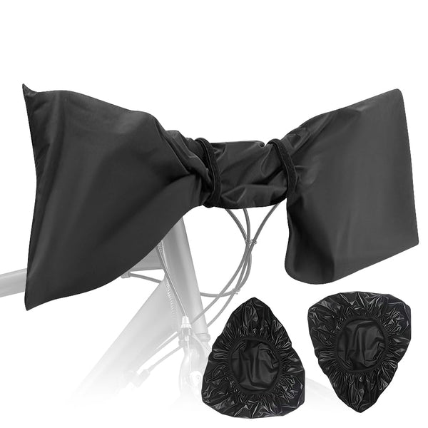2-Piece Bike Cover for Handlebar,Easy to Install and disassemble.2P-Standard / 1P-Large Bicycle Handlebar Cover Waterproof
