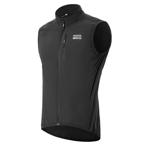 ROCKBROS Cycling Vest for Men Winter Windproof Sleeveless Warm Cycling Jacket with Multiple Pockets Cycling Hiking Running