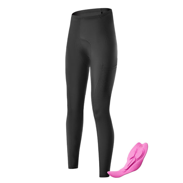 ROCKBROS Women's Cycling Pants 3D Padded Bike Pants Elastic Waist Non-Slip Breathable Tights Pocket Mountain Road Bike
