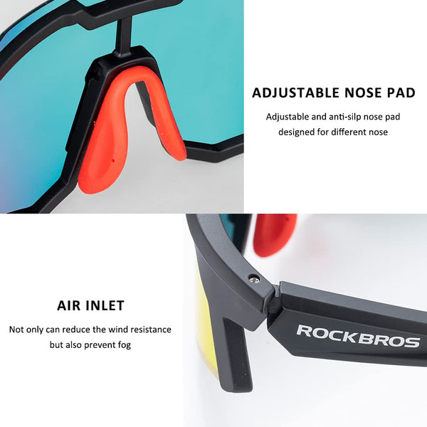ROCKBROS Polarized Sunglasses for Men Women UV Protection Cycling Sunglasses Sport Glasses