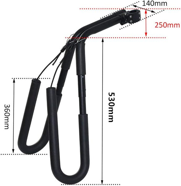 Surfboard Bike Rack, Adjustable Surfboard Carrier Mount, Zikepa Surf Rack, Surf Board Holder, Wakeboard Holder for Boogie Board Shortboard up to 8ft Length - TRIPPER ELECTRIC BIKES