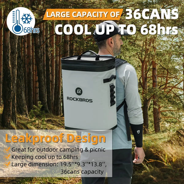 Backpack Cooler Leak-Proof Soft Sided Coolerbag 36Can Outdoorwaterproof