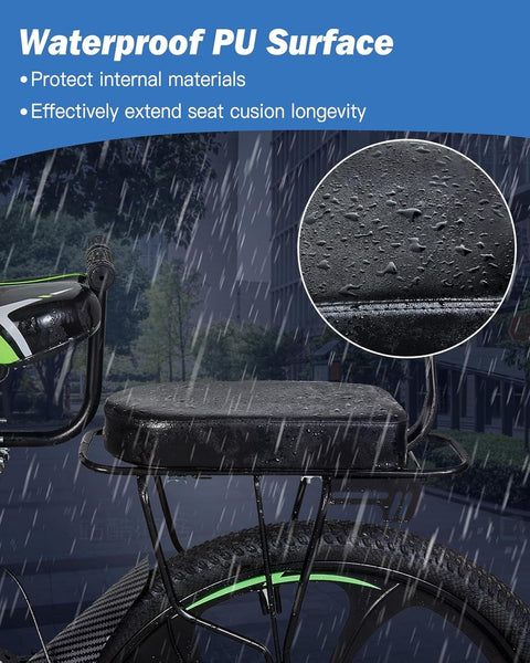 Kids Bike Seat Set, Comfort Bike Seat with Backrest, Wide Child Bicycle Rear