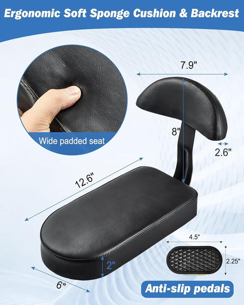 Kids Bike Seat Set, Comfort Bike Seat with Backrest, Wide Child Bicycle Rear
