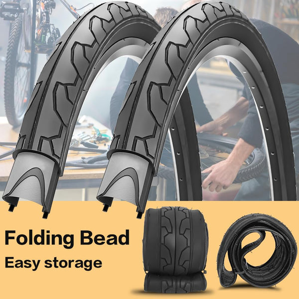 26x1.95 Slick Bike Tires (50-559) or with 26" Bike Tubes 32mm Schrader Valve Suitable for 26 x 1.90 26 x 1.95 26 x 2.0 26 x 2.125 Bicycle Tires and Tubes for City Road Bicycles